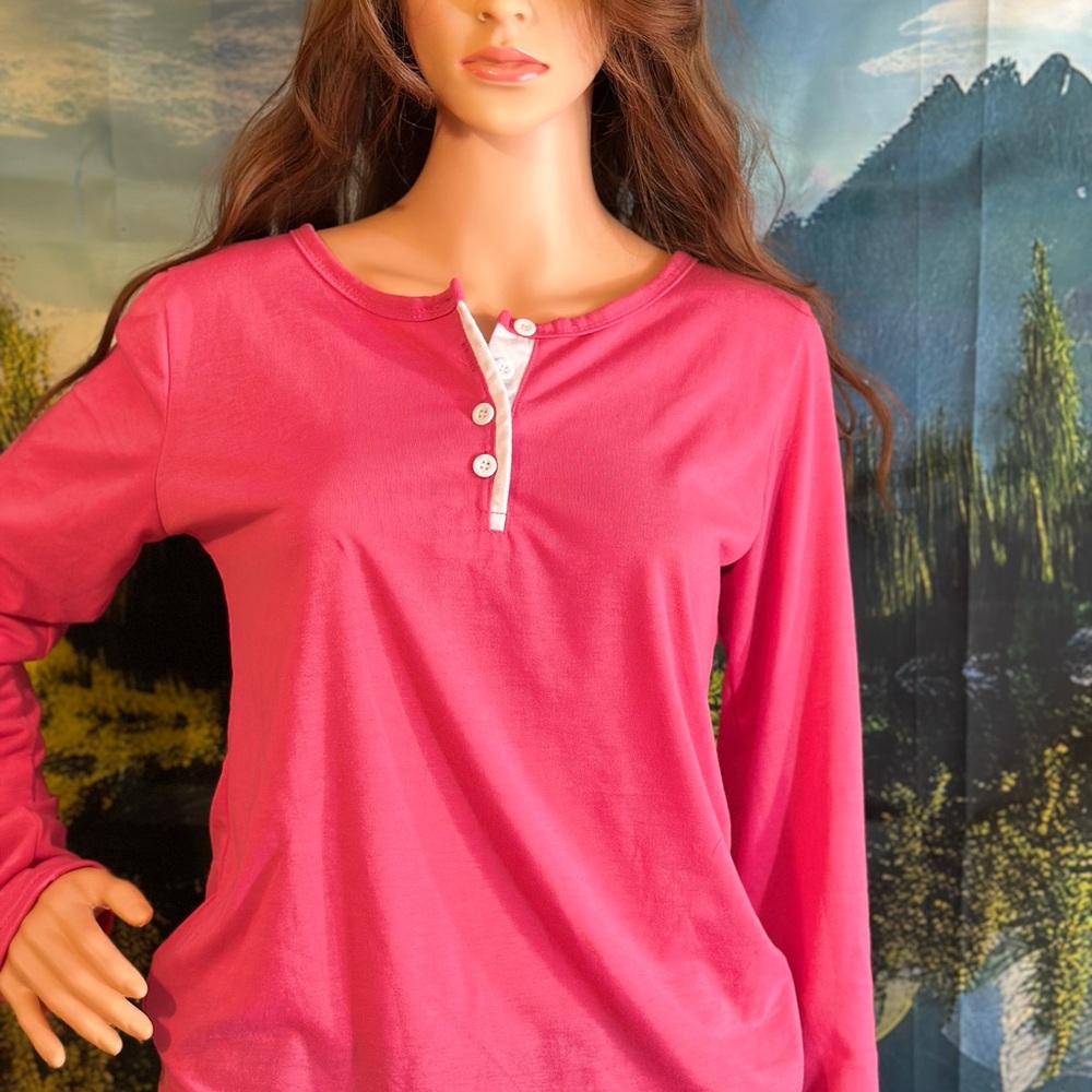 Lot of 2 Pink/Red Long Sleeve T Shirts